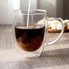 8oz 11oz Coffee Cups with Handle Creative Double-layer Heat-resistant Cup Creative Tea Mug Water Bottles Transparent Coffeeware