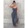 Striped Suspender Jumpsuit Wide Leg Striped Spaghetti Straps Jumpsuit Pants