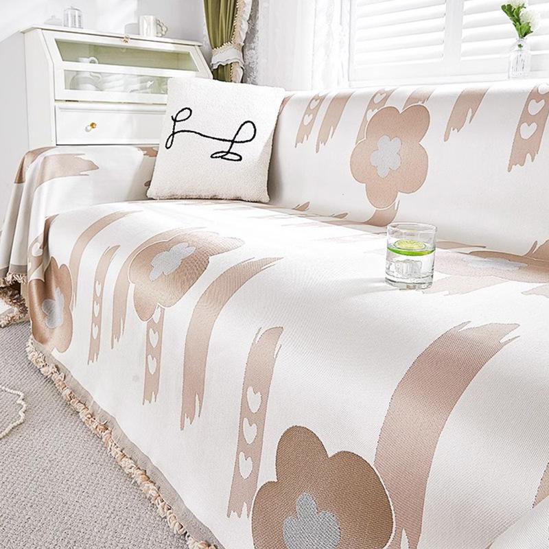 Sommer Eis Seide Sofa Handtuch Hundert Blumen All-Inclusive Sofabezug Staubschutz Einteiliger Sofabezug Stoff Kühl und Atmungsaktiv