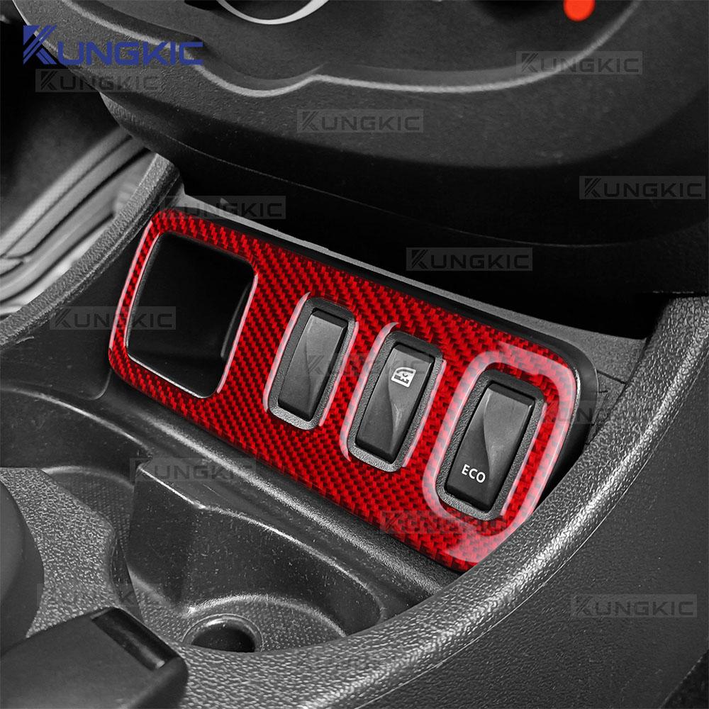 For Dacia Duster 2014 2015 2016 2017 2018 Real Soft Carbon Fiber Sticker LHD RHD Car Central Control Anti-slip Button Frame Trim