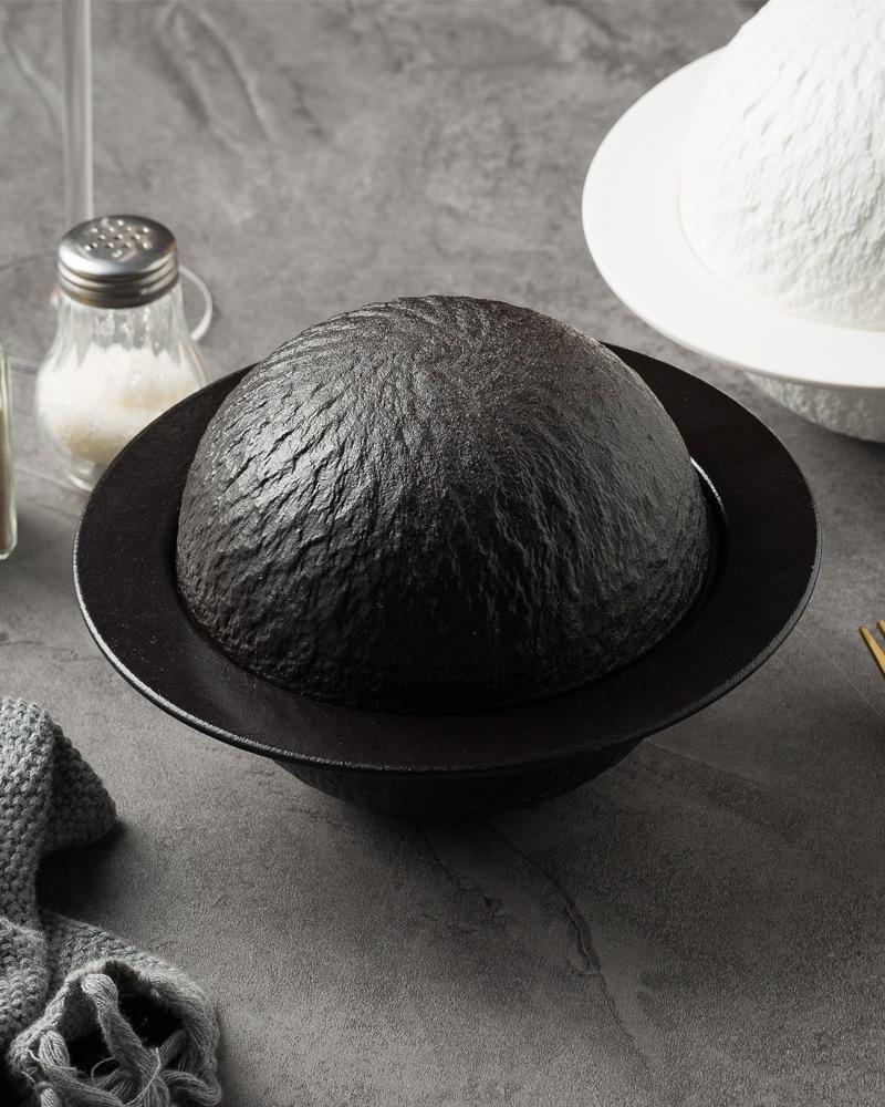Creative Spherical Bowl with Dry Ice & Smoked Cloche - Modern Molecular Gastronomy Ceramic Tableware for Unique Dining Experience