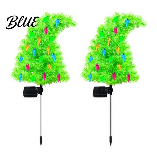 Outdoor IP65 Waterproof Crooked Lamp with Colorful Light for Stakes Automatic Dusk To Dawn Lights Solar Christmas Tree Garden Stake Lights