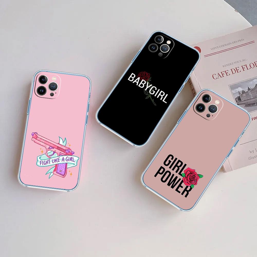 PP38 Girl Power Fight Soft Shell Transparent Phone Case for Samsung Galaxy A04 A04S A14 A23 A34 A54 M23 M33 M52 M53