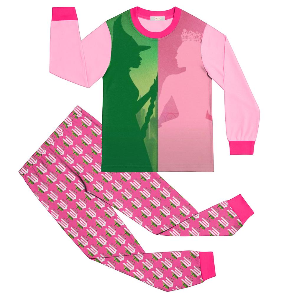 Children's Fashion Suit Skirt Round Neck Long Sleeve Top Pants