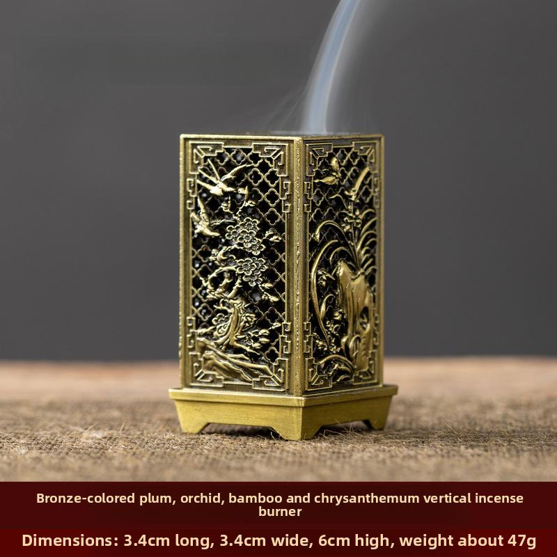 

Квадратная вертикальная курильница для благовоний, маленькая подставка для благовоний из сплава Xiangyun, украшение для дома в виде китайской сливы, курильницы для благовоний