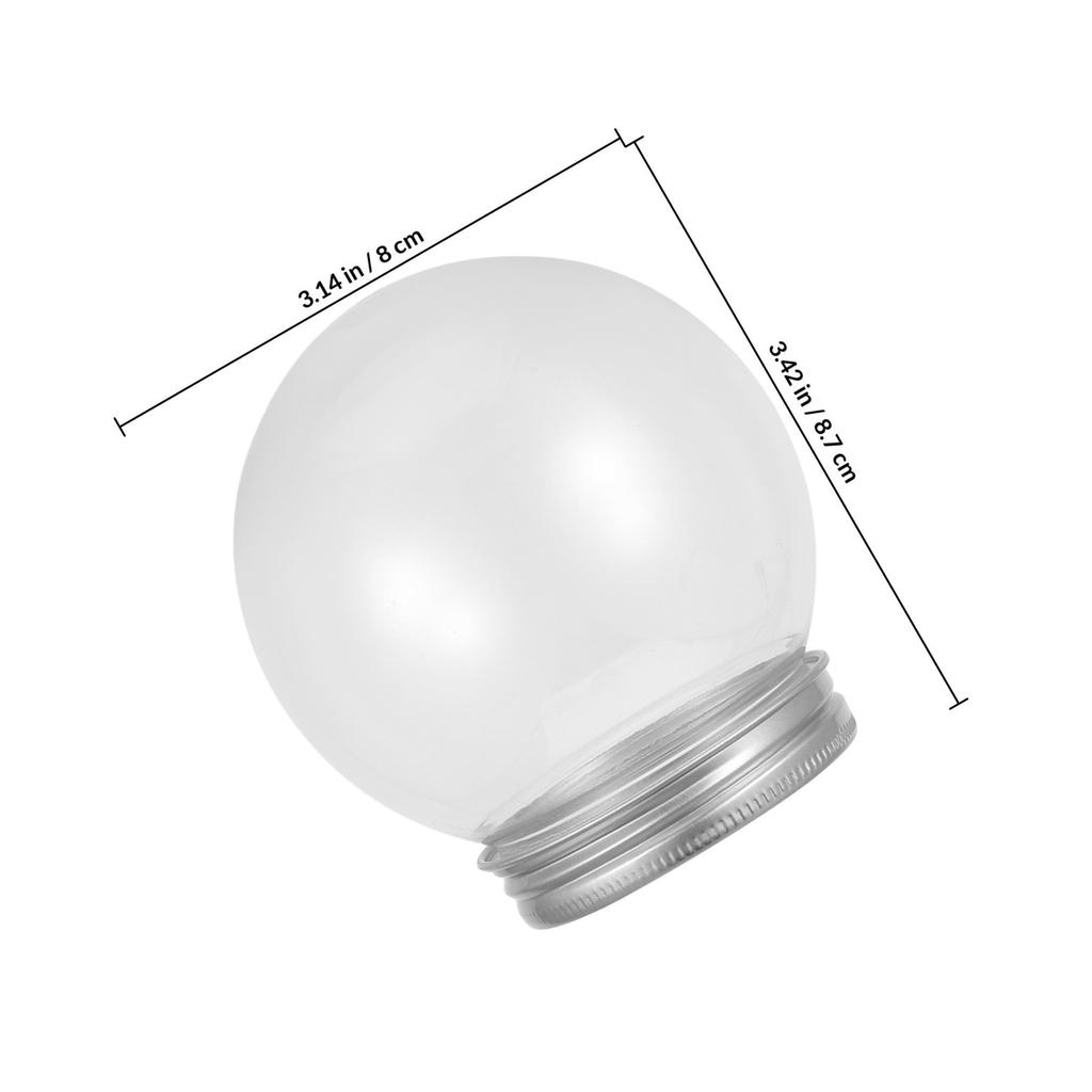 12Pcs Candy Bottle Transparent Plastic Snow Globe DIY Craft Containers Screw Cap Clear Snow Candy Globe for Party Wedding