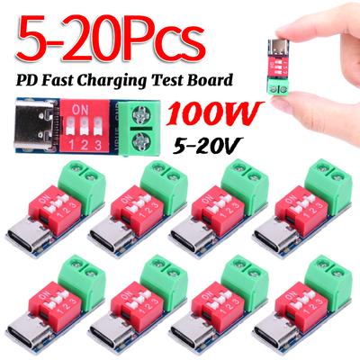 5-20 Stück PD Trigger Board Modul 5-20V Einstellbares Lade-Testmodul Hohe Geschwindigkeit USB Typ-C Spannungsstecker Stromzubehör