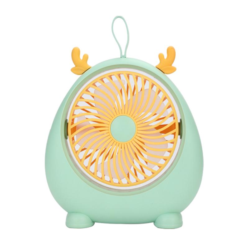 

MEILISOON Rechargeable Summer Mini Desktop Fan Cooler Cute Cartoon 2-Speed Cooling Fan Green