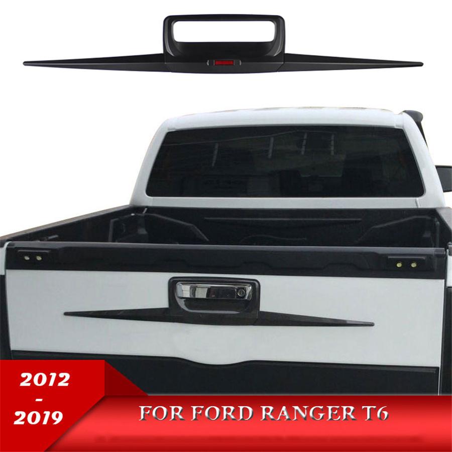 Rear Door/Tail Moldings Kit In Matte Black ABS Plastic for Ford Ranger 2012-2019