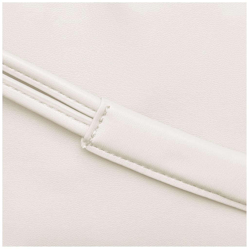 Torba na ramię ze skóry ekologicznej ze ściągaczem EFOLE w kolorze białym [Topkapi] damska