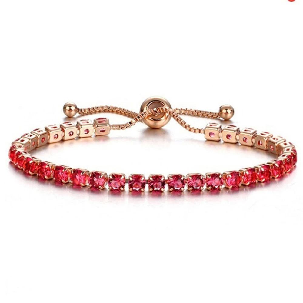 Shiny Rhinestone Metal Bracelet for Women Colorful Thin Adjustable Bangles Wedding Party Summer Beach Jewelry Accessories Gift