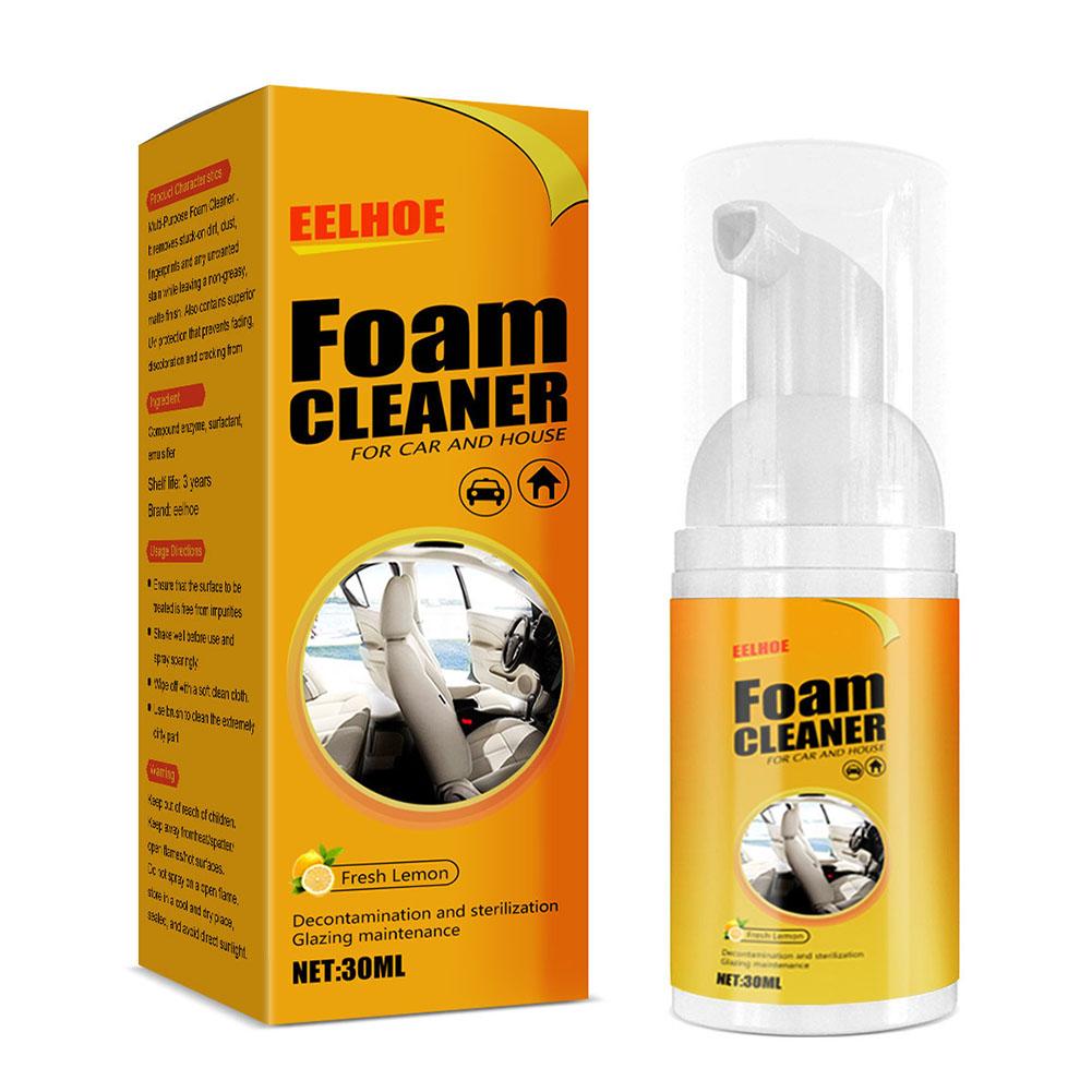 30/100ML Car Foam Cleaner Spray Leather Decontamination Multifunctional Leather Cleaner for Car Interior Ceiling Leather Seat