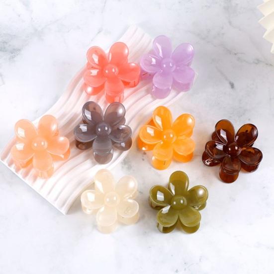 

Женский коготь для волос с цветком, сплошной цвет, маленький коготь для волос ярких цветов, противоскользящий легкий портативный аксессуар для украшения волос, фиксация, заколка для волос, инструмент для укладки волос