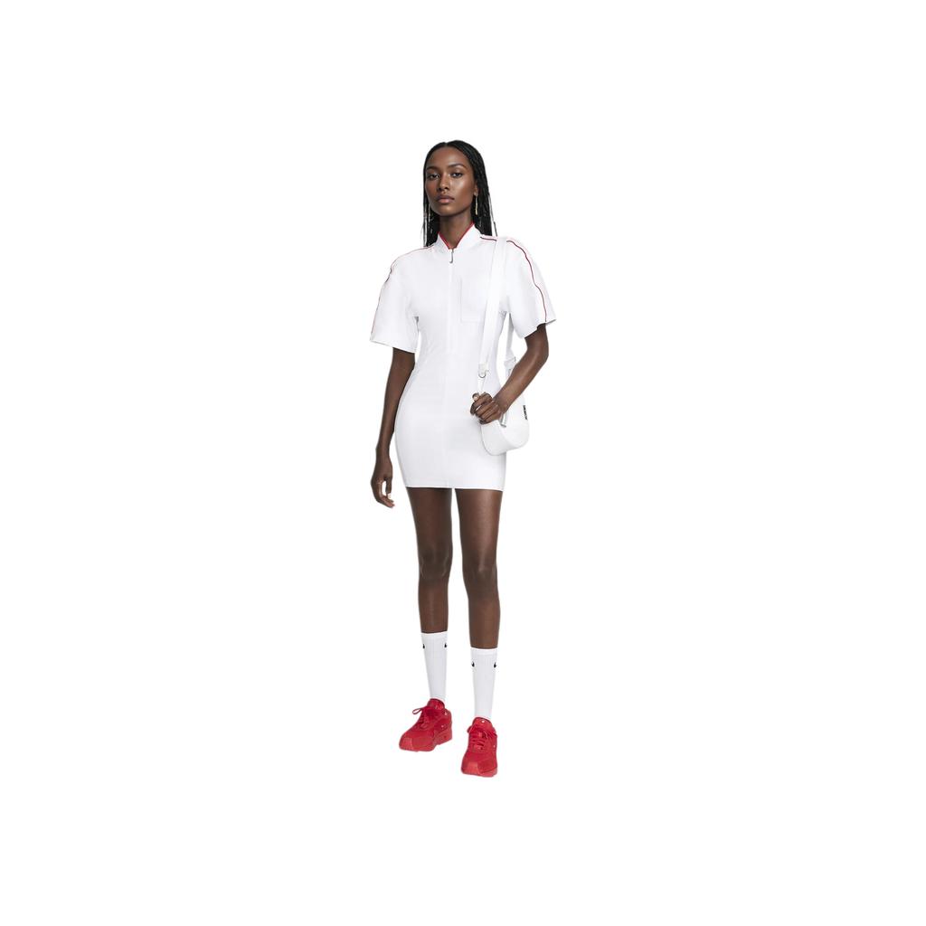 Jacquemus x Nike Kurzärmeliges T-Shirt-Kleid (Asiatische Größen) Weiße Damen Streetwear FV5683-100
