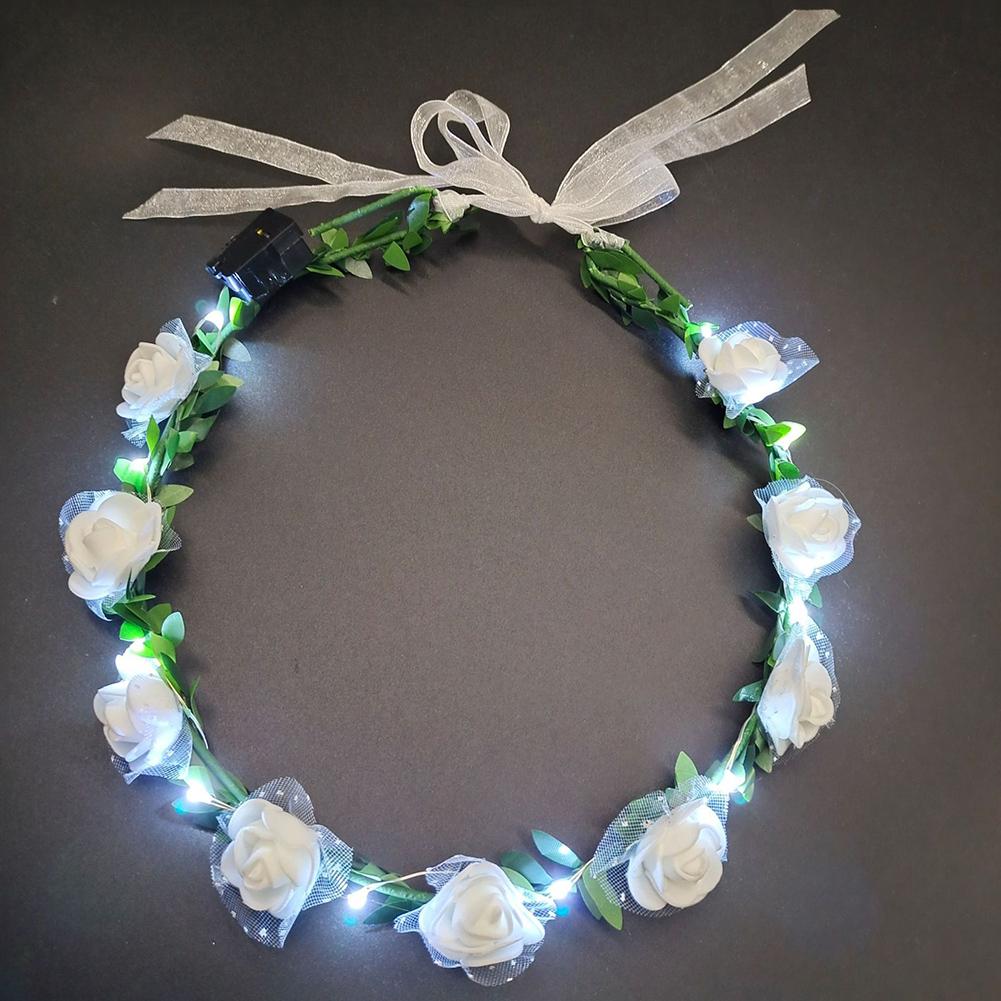 Hawaii LED Licht Leuchtendes Stirnband Künstliche Blume Leuchten Leuchtende Girlande Krone Kranz Hochzeit Haarband Frauen Mädchen Kopfschmuck