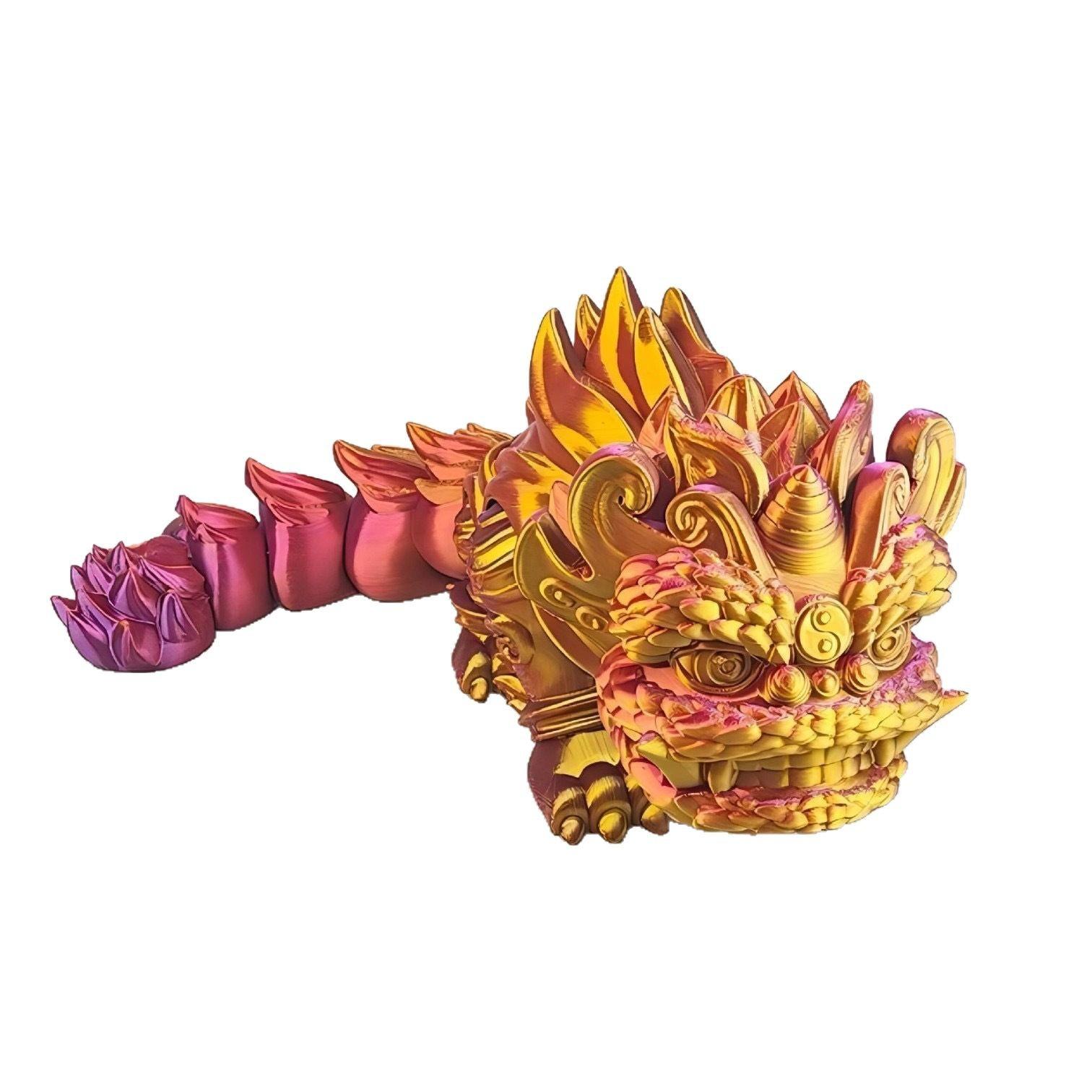 

3D Друк Іграшка Танець Лева Лев Рухомі Суглоби Щасливі Настільні Автомобільні Прикраси червоний