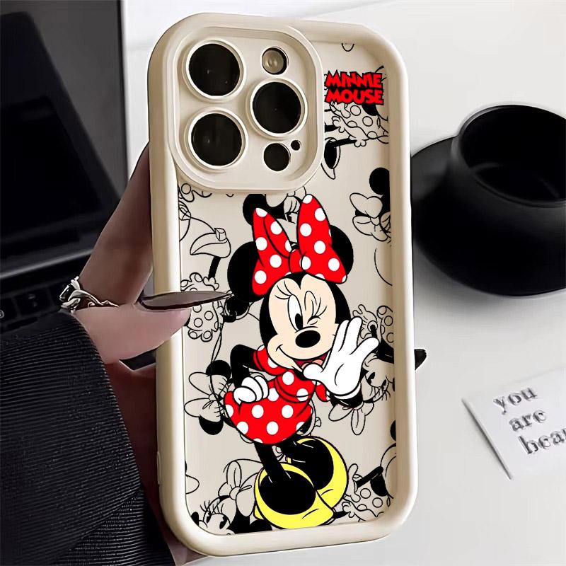 Pink Minnie Mouse Phone Case For iPhone 17E 11 12 13 14 15 16 17 Pro Max Fundas 17 Air Plus 16e Mini Silicone Back Cover