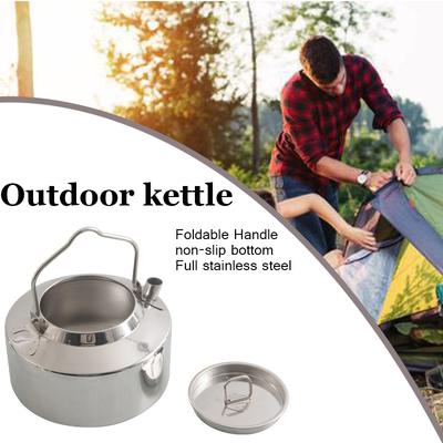 1.3L Stainless Steel Kettle Outdoor Camping Kettle Picnic Ultra-light Portable Teapot