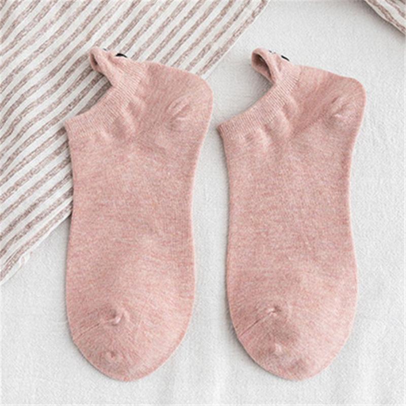 Kawaii Expression Brodée Couleur Bonbon Chaussettes Femme Happy Mode Filles Cheville Sokken Drôles Coton Unisexe Noël Dropship