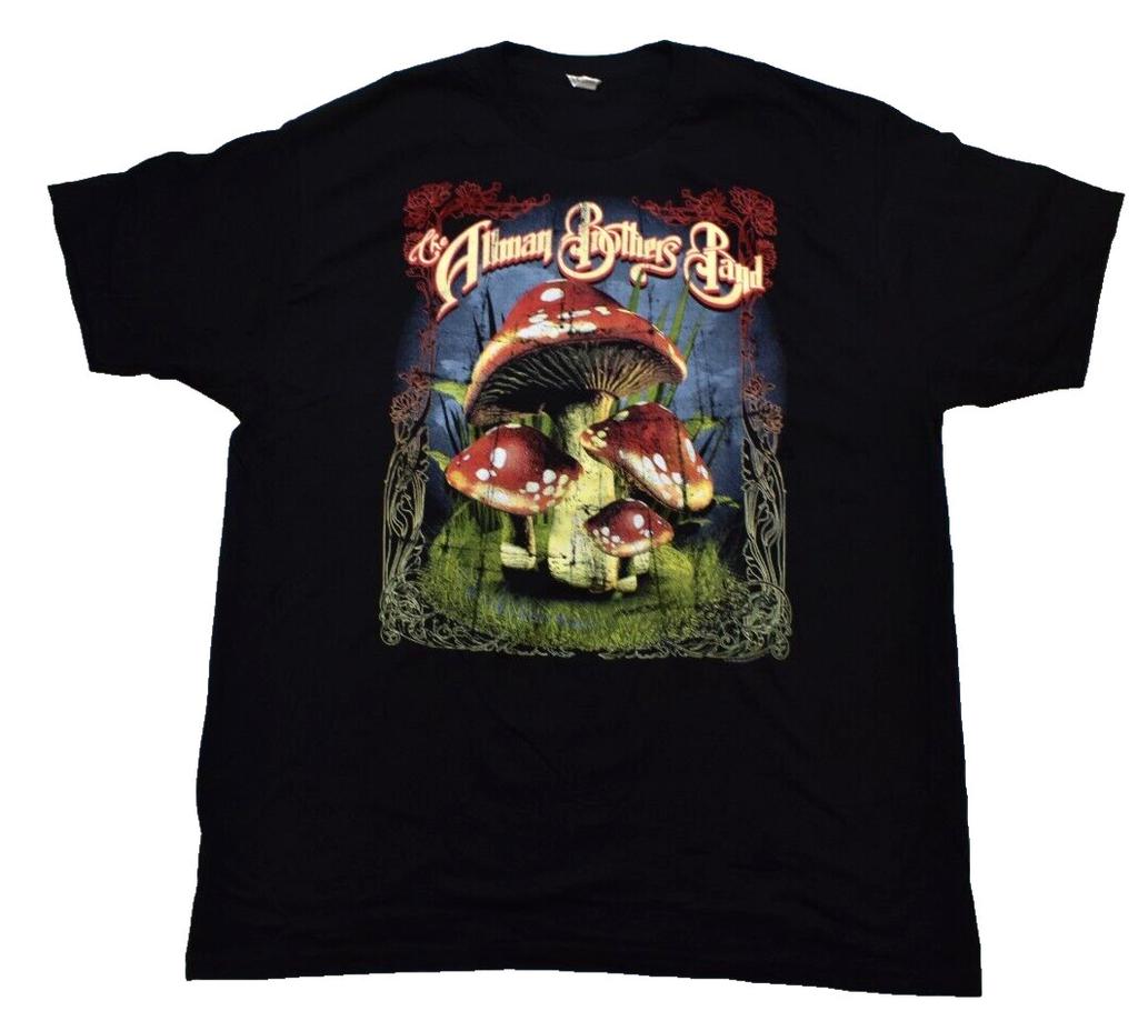The Allman Brothers Band Mens Mushroom Graphic Black Shirt New Small