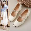 Fashion Black Patent Shoe Slim Heels 2025 Chunky Sandals Clogs for Women Leather Slimming Latest Beige Block African Spring 3cm Med High