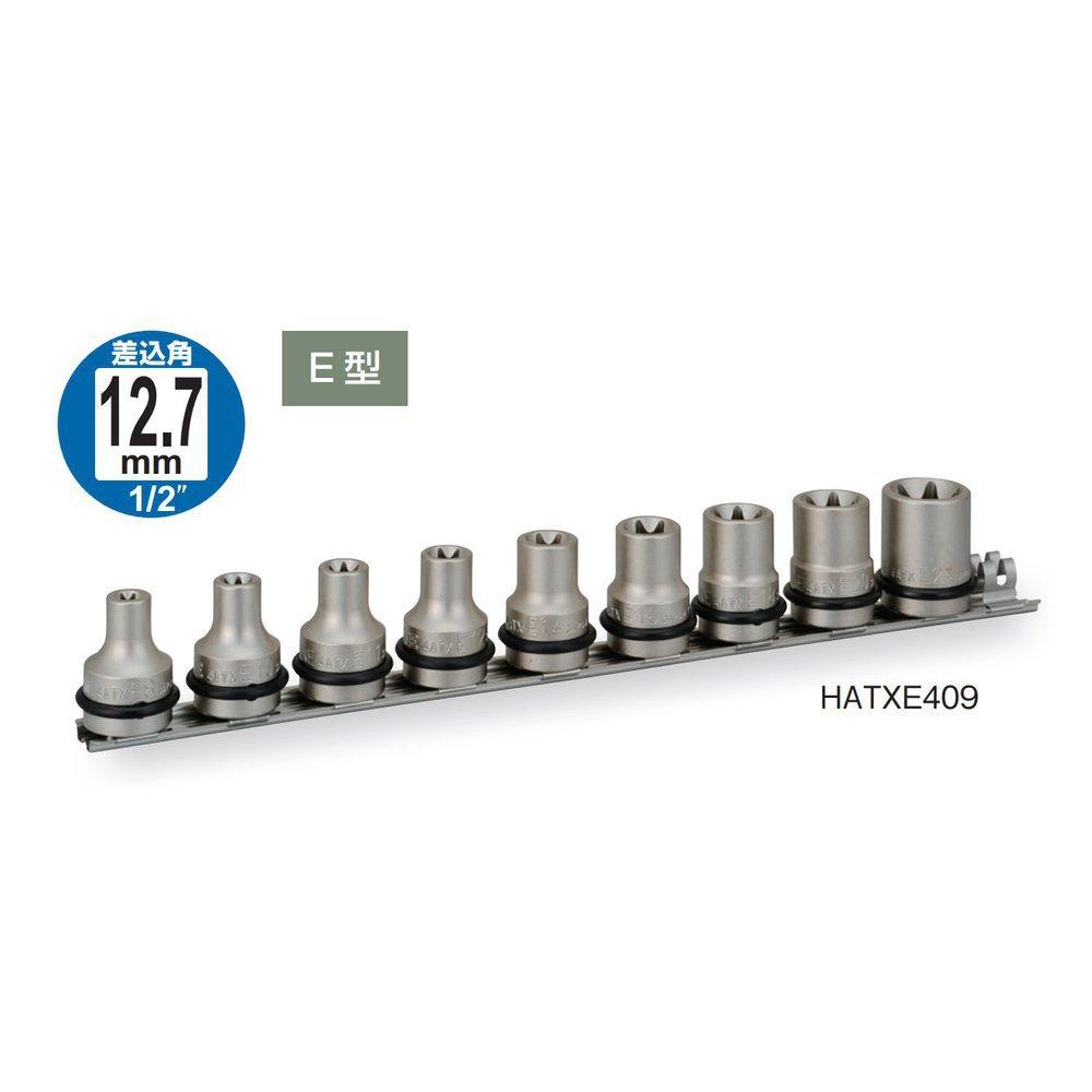 TONE Impact Torx Socket Set 9 Pieces (with Holder), HATXE409, 12.7mm (1/2") Drive,