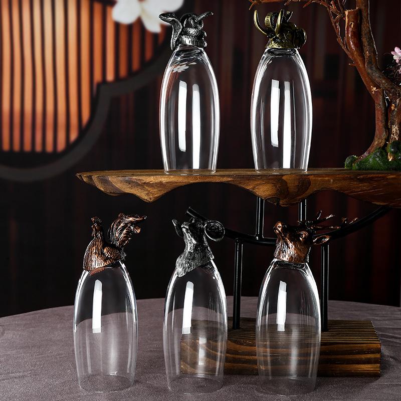 Niu Ancient Blue Household Champagne Cup Beer Cup Crystal Cup Cocktail Cup Beast Head Wine Glass Wine Set