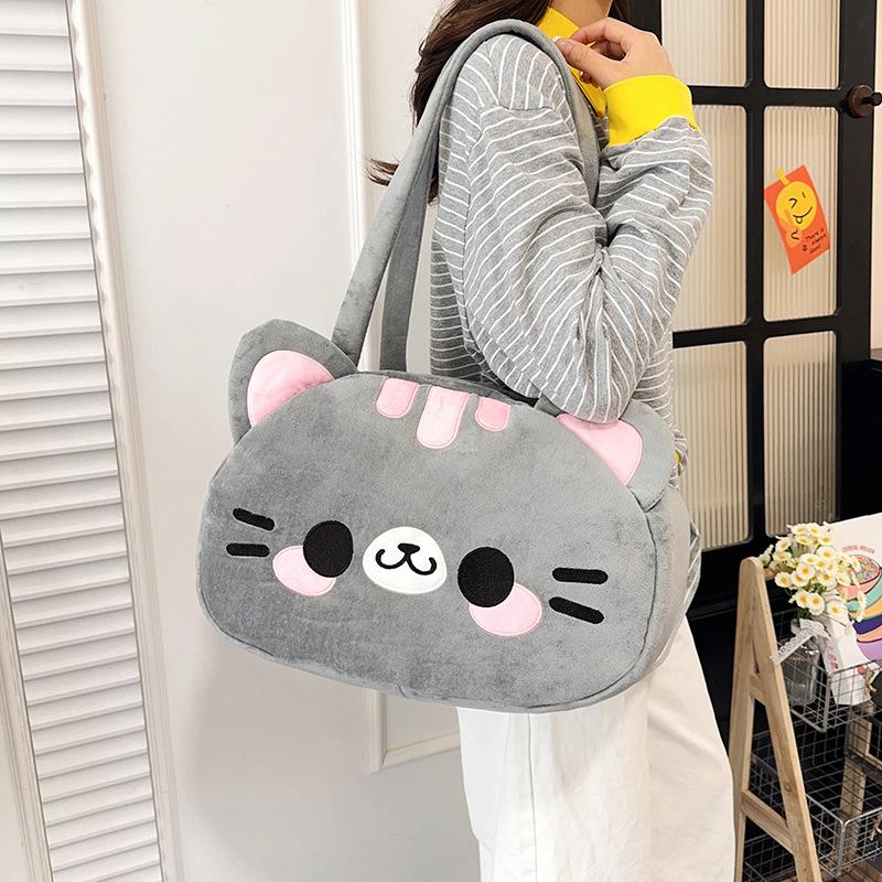 Women Cute Cartoon Cat Shoulder Bag Girl Large-capacity Handbag