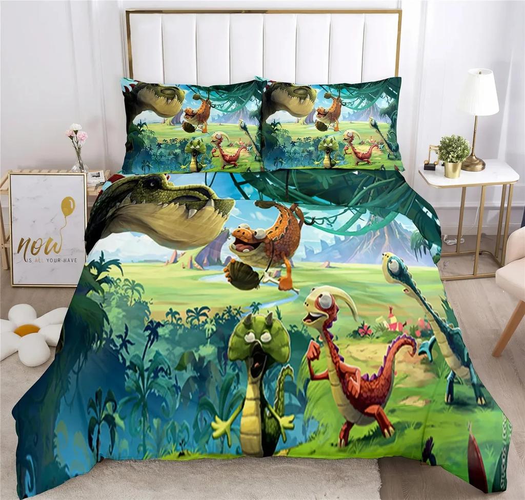 Dinosaur Print 3D Duvet Cover Set Double Full Size Big Bed Size Bedding Set Boy Girl Bedroom Decoration Gift 2/3pcs