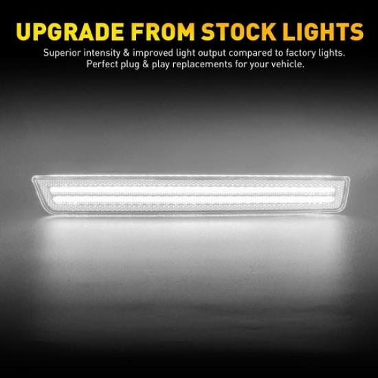 For 2015- Dodge Challenger Rear White Bumper Side Marker Lamps Lights