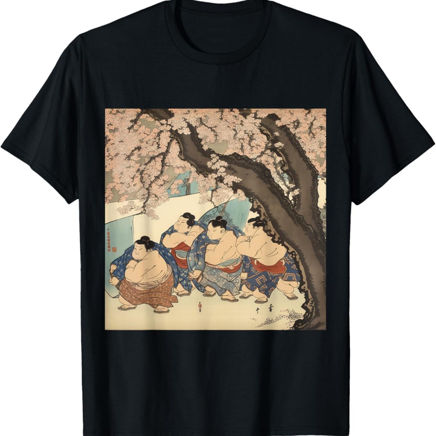 Sumo Wrestling BeautifulTribute Under Cherry Blossom T-Shirt S чёрный