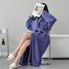Couple's Thickened Coral Fleece Bathrobe - Autumn/Winter, Plus Velvet, Shawl Collar, Long Sleeve, Plus Size Homewear