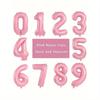 2pcs/Set 32" Pearlescent Pink Number & Bow Foil Balloon, Suitable For Birthday, Valentine's Day, Anniversary Party Decorations