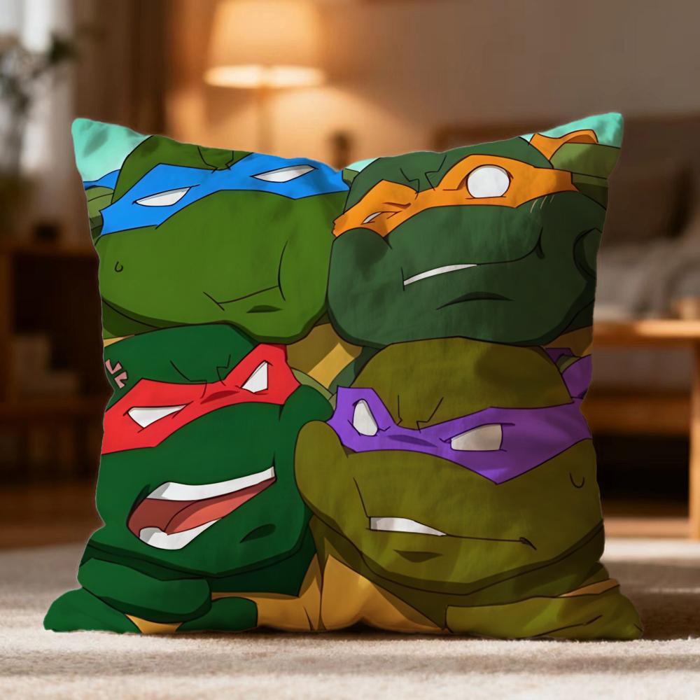 Hot TTeenage Mutant Ninja Turtleses Cushion Cover Soft Washable Pillow Case Multi-Scene for Couch Bed Travel Office Use