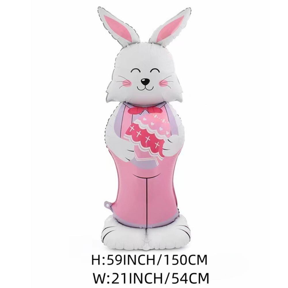 Aluminum Film Easter Rabbit Balloon Large Size Easter Balloon Standing Bunny Balloon Kids Party