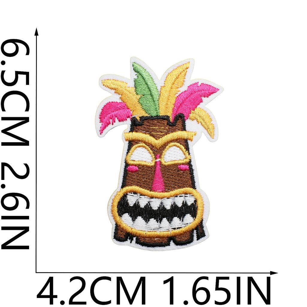 Cabin Embroidery Cloth Sticker Hawaii Travel Decoration Patch Sticker Yay Tree Pineapple Computer Embroidery Patch Flamingo