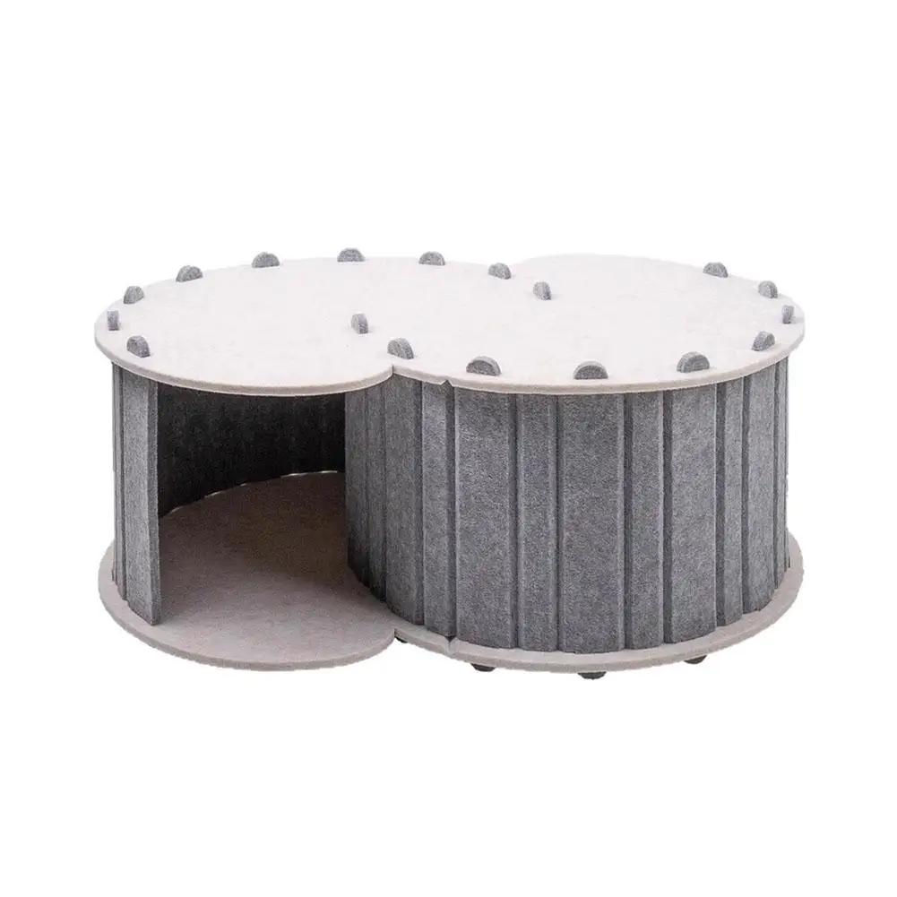 Semi Enclosed Pet Tunnel Cat Bed Waterproof Detachable Nest Felt Cat Cat Playing Pet Pet Nest Tunnel Felt Tunnel Bed E9Q4