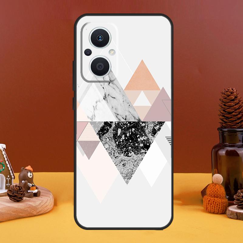 Geometric Marble Case For OPPO Reno 10 Pro 11 F 4 5 6 7 8 Lite 4Z 5Z 8T OPPO Find X5 X2 X3 Lite X6 Pro Cover