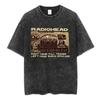 T-shirt Radiohead Lavata Vintage Uomo Donna Hip Hop Cotone Maglietta Band Musicale