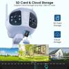 8MP 4K Dual Lens Ultra Wide Angle 180° Wifi IP Camera Outdoor 4MP Full Color Night Vision Ai Human Detect Security Surveillance