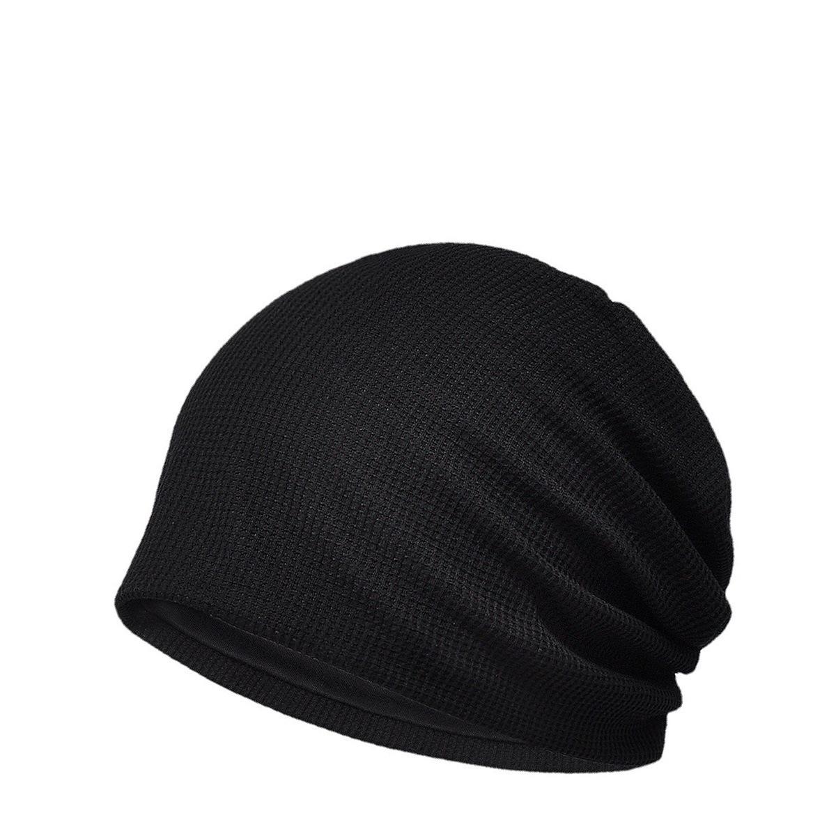 Low MOQ Waffle Knit Thermal Beanie Custom Brand Streetwear Skull Cap One Size