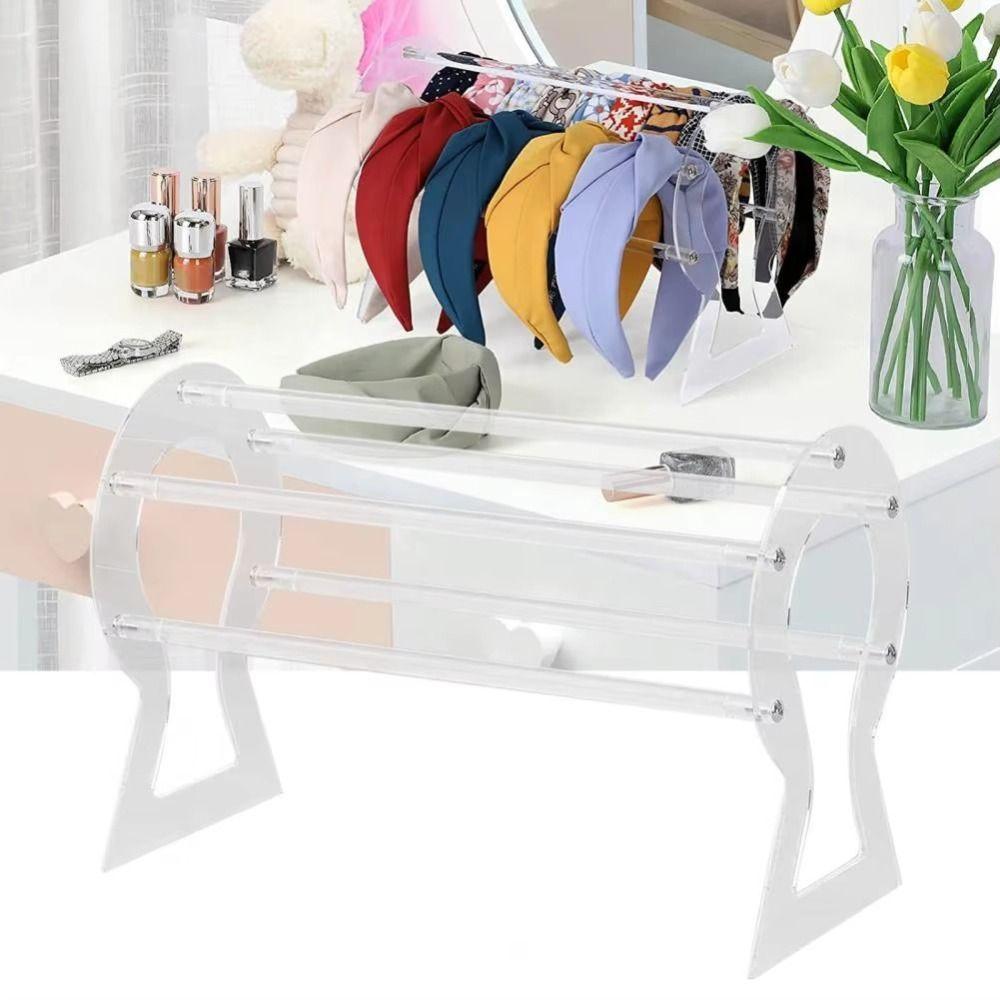 Detachable Acrylic Headband Holder Multifunctional Jewelry Display Stand Home Organization