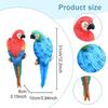2x Parrot Figurines Tree Decor Decorative Art Crafts Garden Statues Tree Ornaments for Patio Balcony Backyard Porch Outdoor