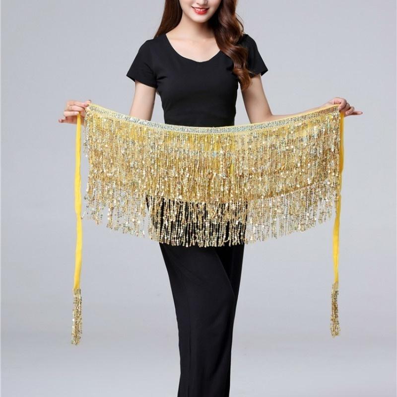 Lady Women Belly Dancing Dress Waist Chain Belt Shiny Hula Stage Show Accessories Bellydance Costume Prop Belly Dance Skirt