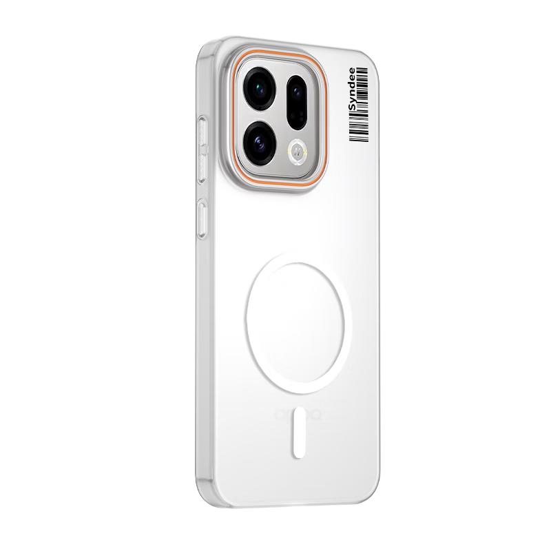 OPPO Find X9 Case Magnetic Soft Matte Skin Transparent Lightweight Simple Colorblock Hard Protective Cover Soft Mist White