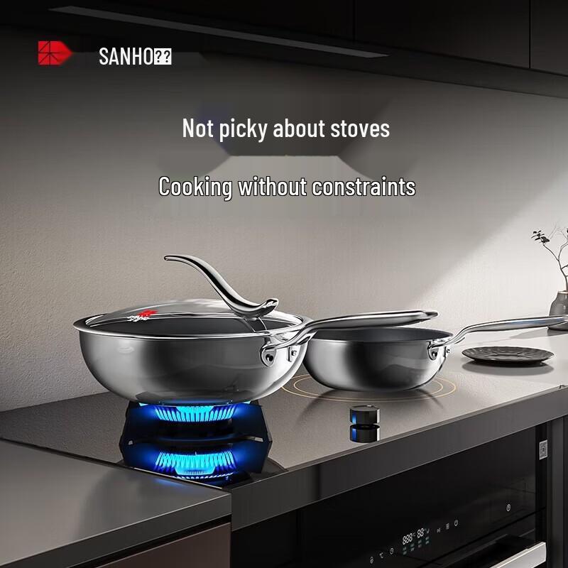 Sanhe Coating-Free Titanium Non-stick Wok
