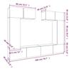 6 piece TV cabinet set white particleboard