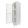 Home Bathroom Tall Corner Storage Cabinet, Floor Slim Display Storage Cabinet with Windowpane Glass Doors for Bathroom, Kitchen