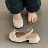 Baotou thick heel sandals women's summer wear bow with skirt Mary Jane single