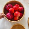 Hand-Woven Flower Basket Food Storage Platters Natural Simplicity Rattan Storage Basket For Home Kitchen Storage Accessories